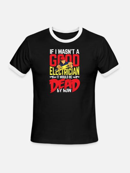 Good electrician - Men's Ringer T-Shirt - black/white