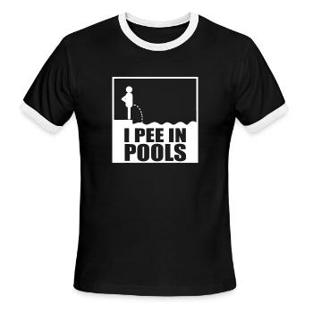 Funny Sarcastic I Pee In Pools - Men's Ringer T-Shirt - black/white - Front - Jackson (183cm)