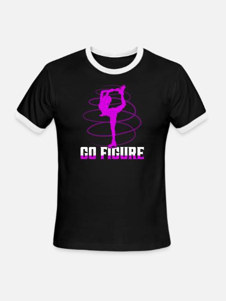Go Figure Skating Figure Skater - Men's Ringer T-Shirt - black/white