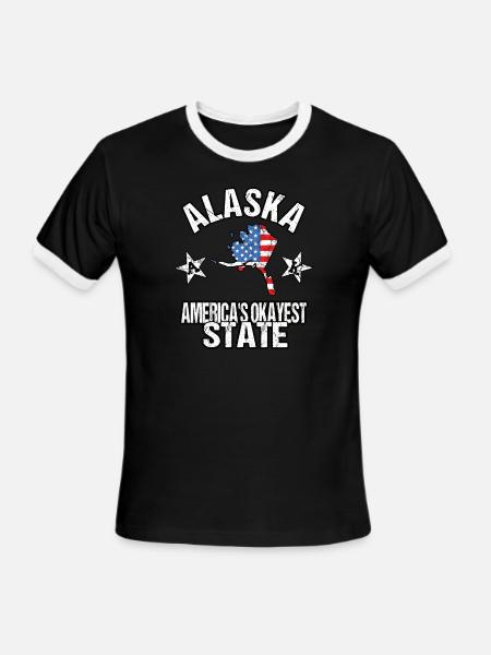 Alaska America's Okayest State - Men's Ringer T-Shirt - black/white