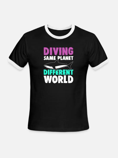Diving Quote - Men's Ringer T-Shirt - black/white