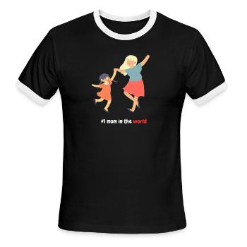 Mom number one - Men's Ringer T-Shirt - black/white - Front - Jackson (183cm)