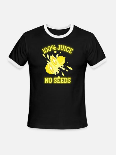 100 juice no seeds Classic - Men's Ringer T-Shirt - black/white
