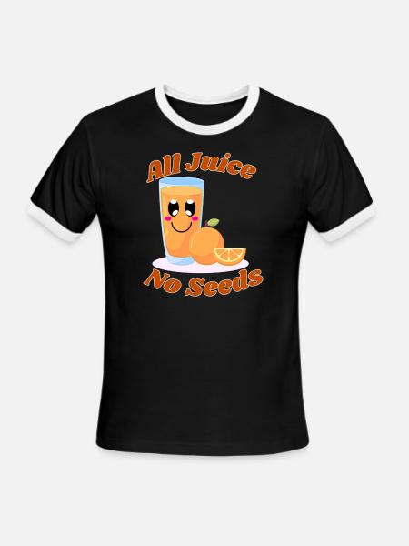 All juice no seeds - Men's Ringer T-Shirt - black/white