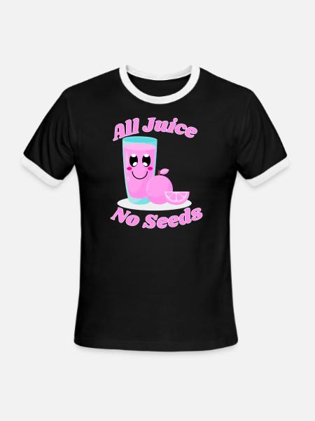 All juice no seeds - Men's Ringer T-Shirt - black/white