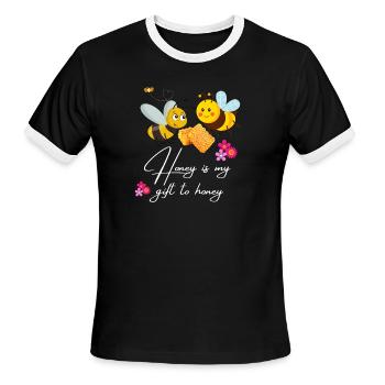 Honey is my gift to honey - Men's Ringer T-Shirt - black/white - Front - Jackson (183cm)