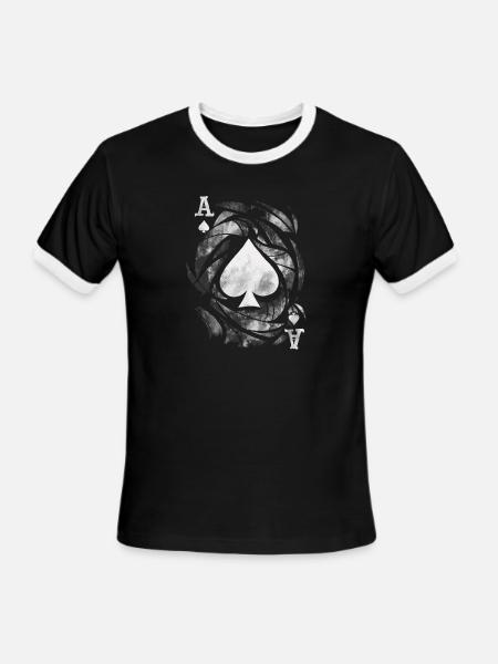 Grunge Ace of Spades - Men's Ringer T-Shirt - black/white