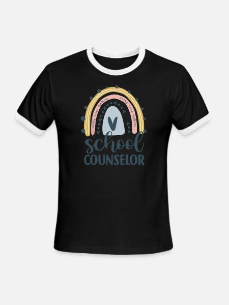 School Counselor Every Voice Matters Elementary - Men's Ringer T-Shirt - black/white
