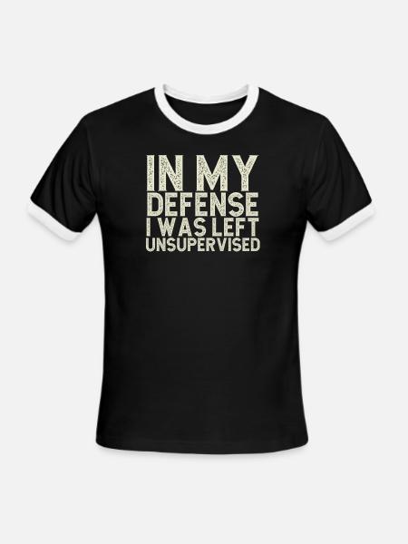 I Was Left Unsupervised - Men's Ringer T-Shirt - black/white