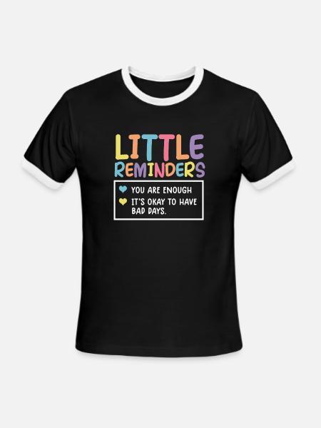 Little Reminders Motivational cute encouragement - Men's Ringer T-Shirt - black/white