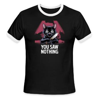 You Saw Nothing - Men's Ringer T-Shirt - black/white - Front - Jackson (183cm)