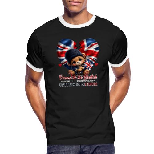 Proud to Be British Teddy Bear UK Patriot Gift - Men's Ringer T-Shirt