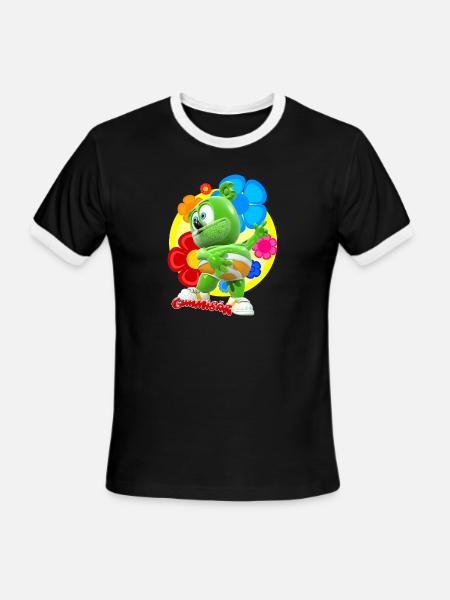 Gummibär Flowers - Men's Ringer T-Shirt - black/white
