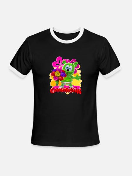 Gummibär Flowers - Men's Ringer T-Shirt - black/white