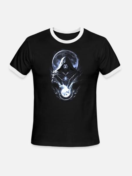 Moon wizard - Men's Ringer T-Shirt - black/white