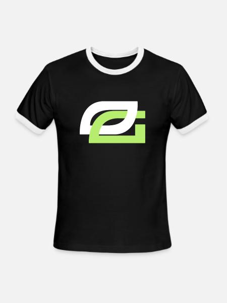 optic gaming logo white mp - Men's Ringer T-Shirt - black/white