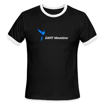 DM Blue HummingbirdLogo - Men's Ringer T-Shirt - black/white - Front - Jackson (183cm)