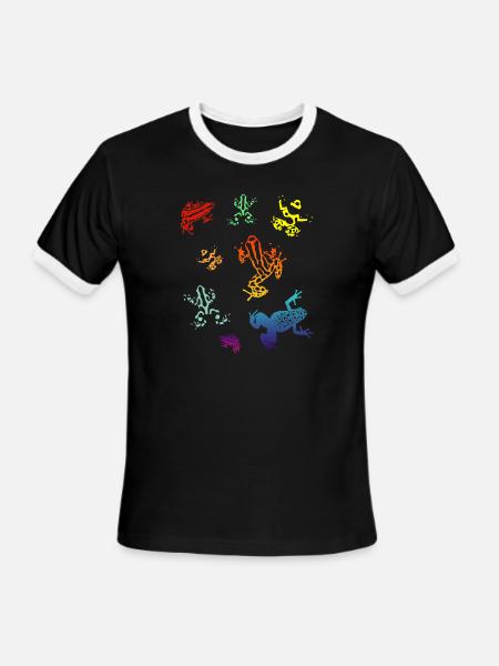 Poison Dart Frogs - Men's Ringer T-Shirt - black/white