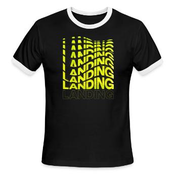 LANDING x Erin Ely - Men's Ringer T-Shirt - black/white - Front - Jackson (183cm)