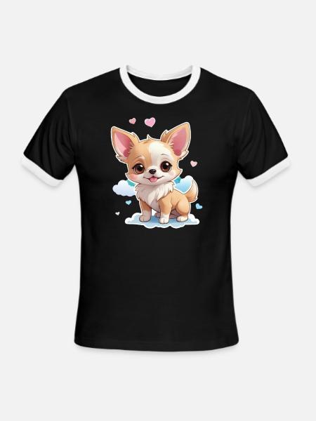 Charming Chihuahua Chic - Men's Ringer T-Shirt - black/white