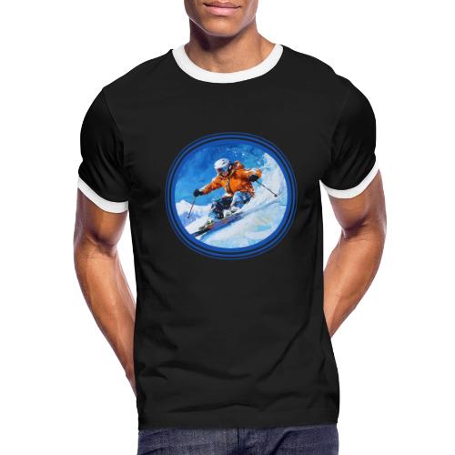 Skiing: On the Edge - Men's Ringer T-Shirt