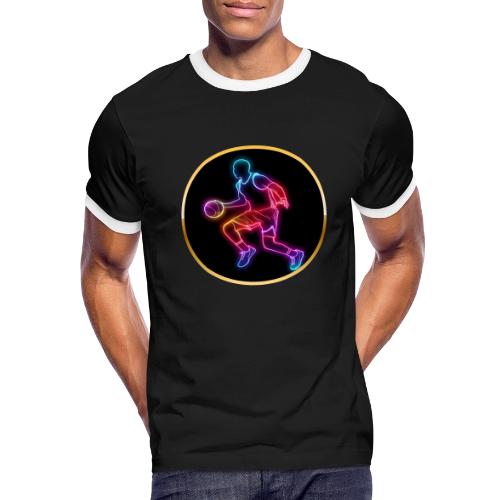 Basketball: Neon Dribble Pulse - Men's Ringer T-Shirt