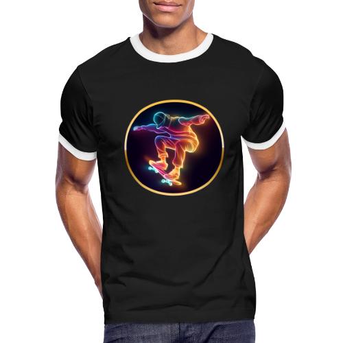 Skateboarding: Midnight Neon Skater - Men's Ringer T-Shirt