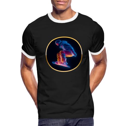 Snowboarding: Arctic Neon Leap - Men's Ringer T-Shirt