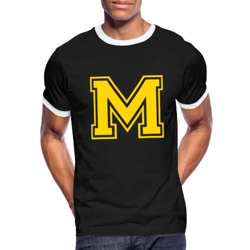 Letter M – Capital Athletic Alphabet Monogram - Men's Ringer T-Shirt