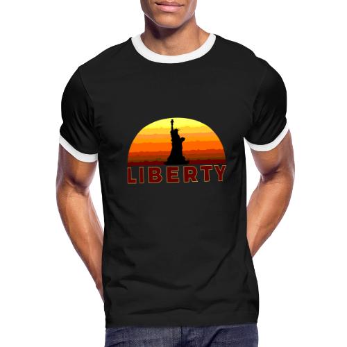 USA: Sunset Liberty Bold - Men's Ringer T-Shirt