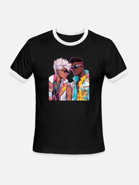 Anime Heart Skips Beats - Men's Ringer T-Shirt - black/white
