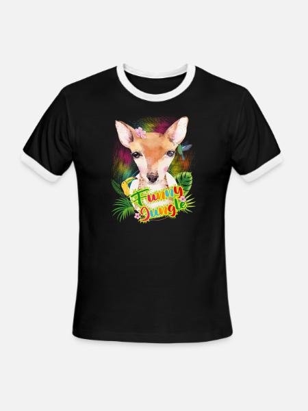 Funny Jungle - Men's Ringer T-Shirt - black/white
