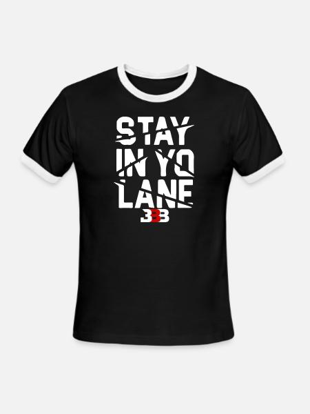 BBB Big Baller Brand Stay In Yo Lane - Men's Ringer T-Shirt - black/white