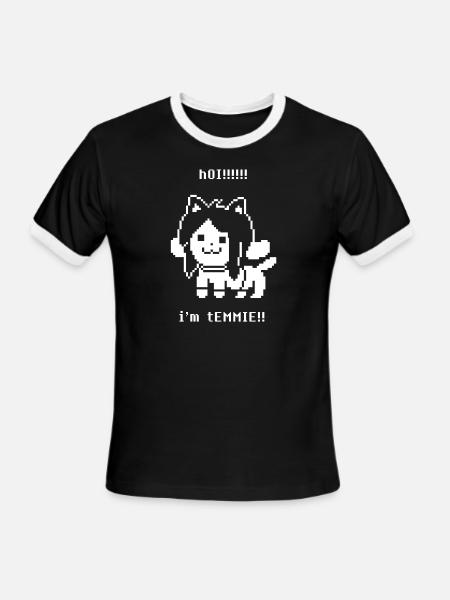 i am Temmie - Men's Ringer T-Shirt - black/white