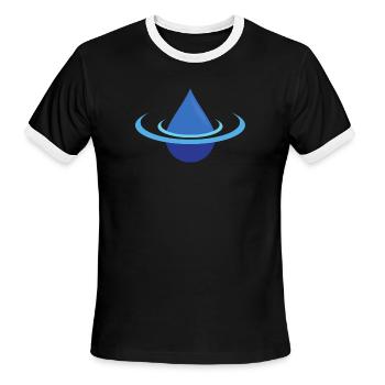 Water Droplet Tshirts - Men's Ringer T-Shirt - black/white - Front - Jackson (183cm)