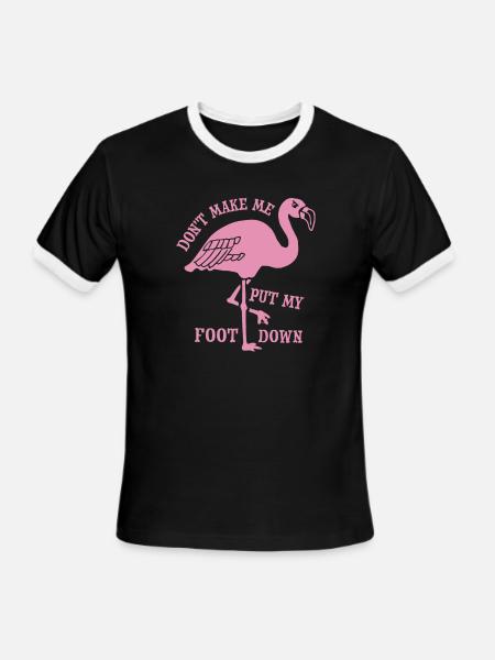 Flamingo Foot Down - Men's Ringer T-Shirt - black/white
