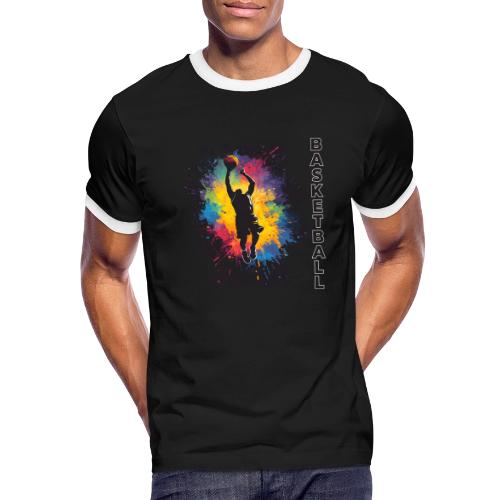 High Energy Basketball Paint Splatter Art - Men's Ringer T-Shirt