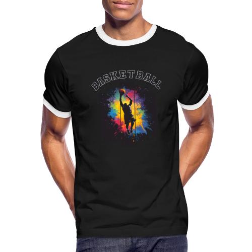 Basketball Slam Dunk Splash Design - Men's Ringer T-Shirt