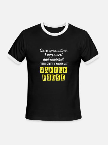 Innocent Then I Started Working At Waffle House - Men's Ringer T-Shirt - black/white