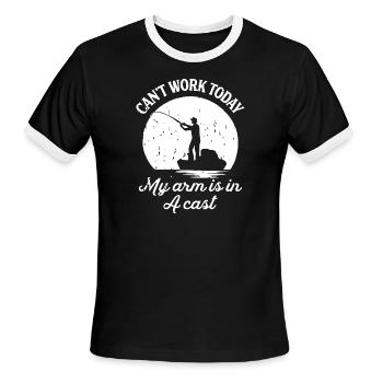 Fishing - Funny Fishing - Fishing - Men's Ringer T-Shirt - black/white - Front - Jackson (183cm)