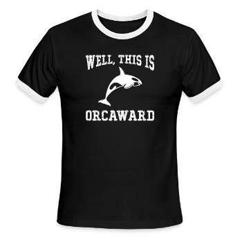 well this is orcaward - Men's Ringer T-Shirt - black/white - Front - Jackson (183cm)