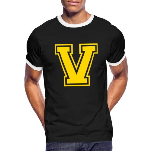 Letter V – Capital Athletic Alphabet Monogram - Men's Ringer T-Shirt