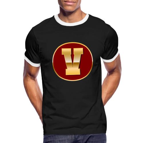Letter V – Capital Varsity Alphabet Monogram - Men's Ringer T-Shirt