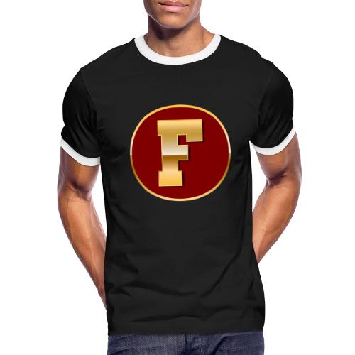 Letter F – Capital Varsity Alphabet Monogram - Men's Ringer T-Shirt