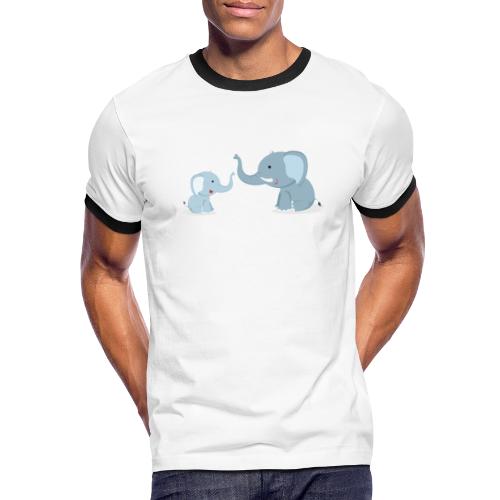 Father and Baby Son Elephant - Men's Ringer T-Shirt
