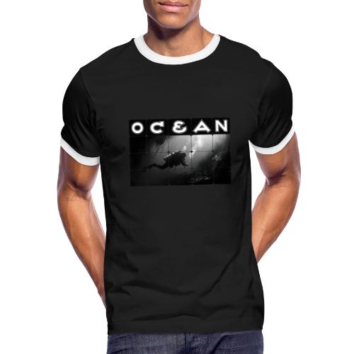 Ocean: Monochrome descent of a scuba diver - Men's Ringer T-Shirt