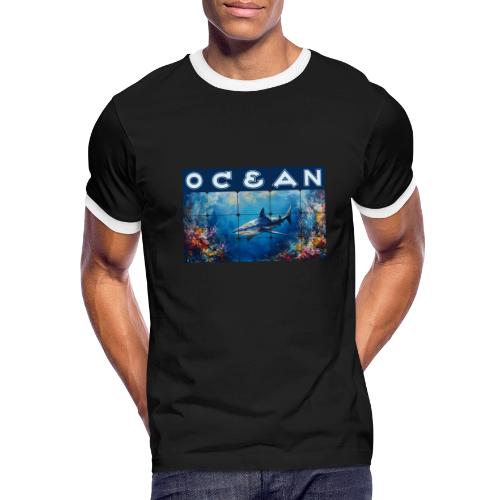 Ocean: Synthwave Shark - Men's Ringer T-Shirt