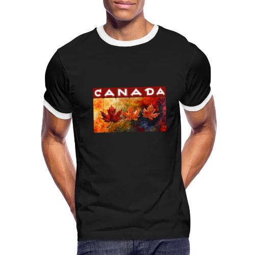 Painted Canada Leaves - Men's Ringer T-Shirt