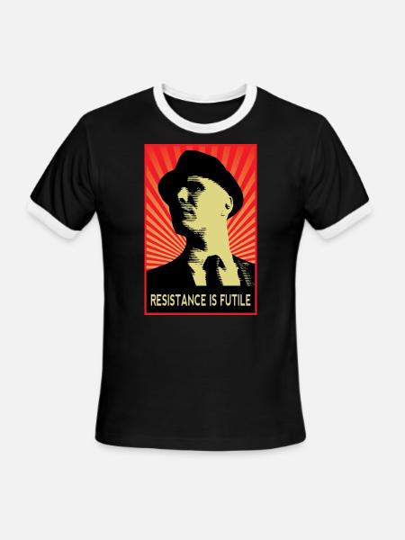 Observer Fringe - Men's Ringer T-Shirt - black/white