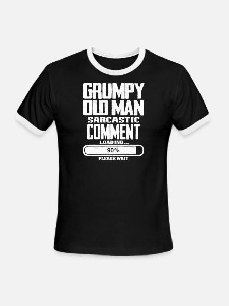 Grumpy Old Man - Men's Ringer T-Shirt - black/white